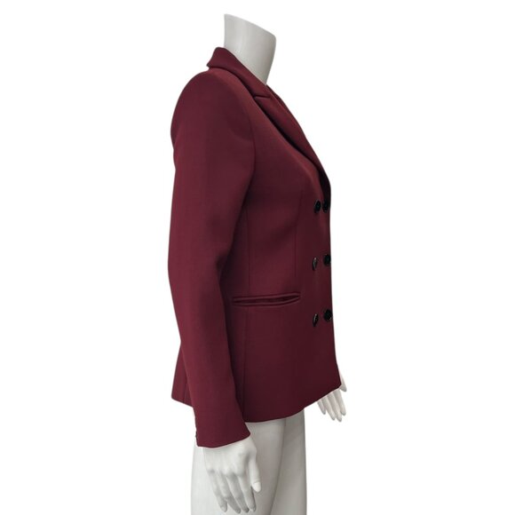 $690 Sandro Burgundy Red Double Breasted Blazer Jacket size FR 38/6 - Picture 3 of 10